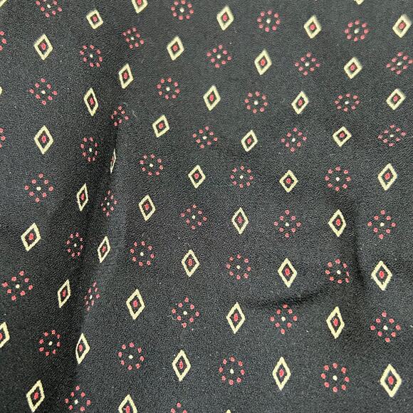 Rayon Fabric Black with Small Geometric Pattern 47" W x 45" With Long Tail - Picture 2 of 4
